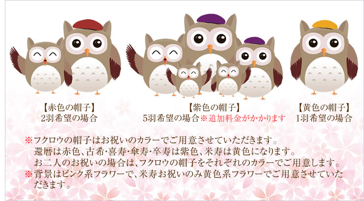 長寿のフクロウ額 名前ポエム プレゼント