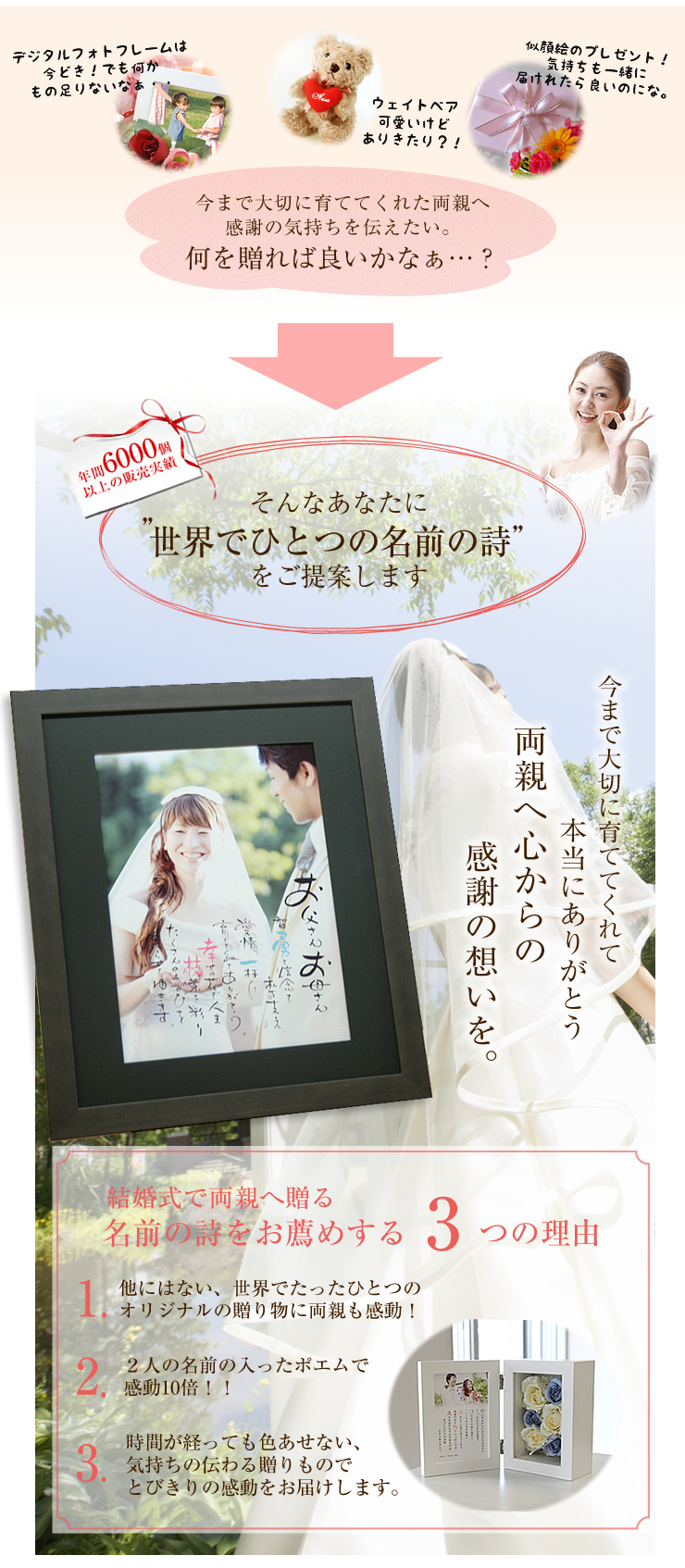 名前ポエムプレゼントのいろは屋 結婚両親へのプレゼン 名前ポエム